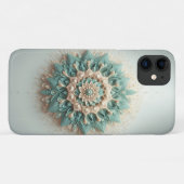 Modern Intricate Layered Bloom - Elegant Teal & Cr Case-Mate iPhoneケース (裏面(横))