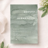 Modern Invitation Watercolor Wedding.   招待状