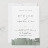 Modern Invitation Watercolor Wedding. 招待状 (正面)