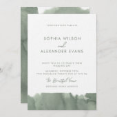 Modern Invitation Watercolor Wedding. 招待状 (正面/裏面)