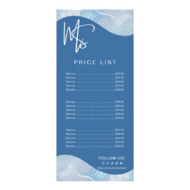 Modern Iridescent Blue Gradient Price List ラックカード
