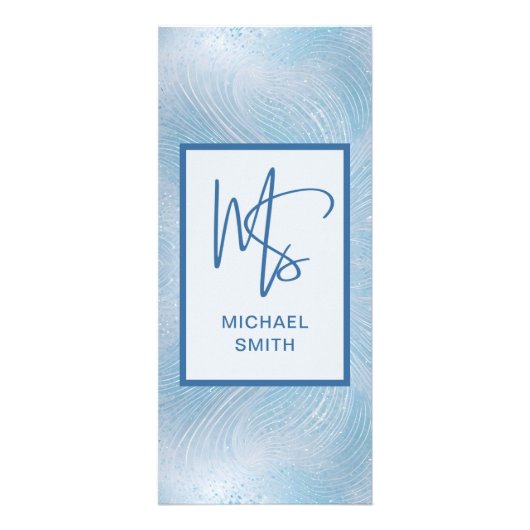 Modern Iridescent Blue Gradient Price List ラックカード (裏面)