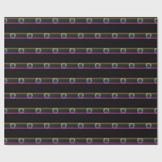 Modern Iridescent Bubble Stripe | Glossy Glass ラッピングペーパー (フラット)