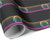 Modern Iridescent Bubble Stripe | Glossy Glass ラッピングペーパー (ロールコーナー)