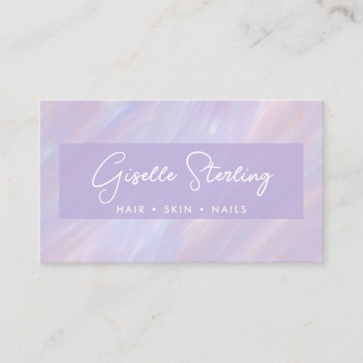 Modern Iridescent Holographic Gemstone 名刺 (正面)