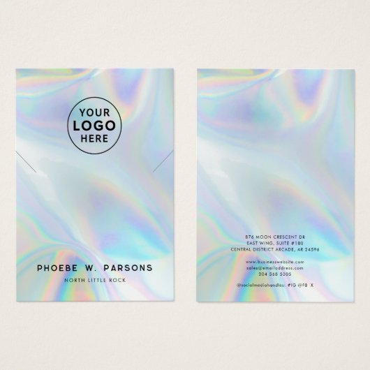 Modern Iridescent Necklace Jewellery Display Card (正面&裏面)