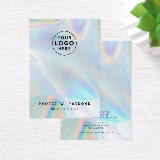 Modern Iridescent Necklace Jewellery Display Card (デスク)