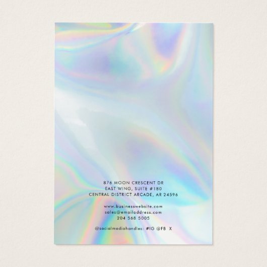 Modern Iridescent Necklace Jewellery Display Card (裏面)