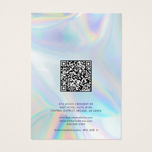 Modern Iridescent QR Code Necklace Jewellery (裏面)