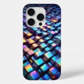 Modern Iridescent Wavy Grid Phone Case Futuristic Case-Mate iPhoneケース (裏面)