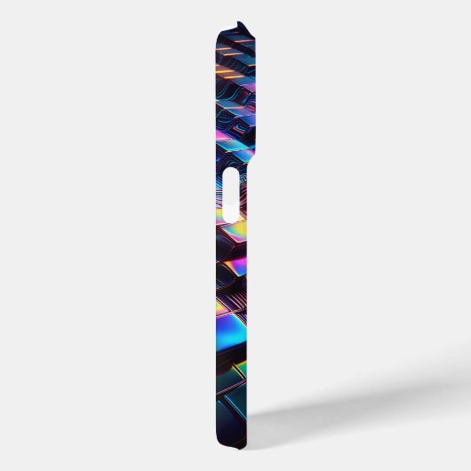 Modern Iridescent Wavy Grid Phone Case Futuristic Case-Mate iPhoneケース (裏面 / 右)