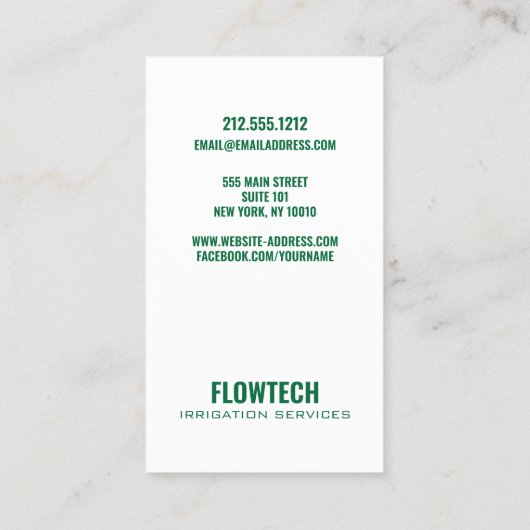 Modern Irrigation & Drainage Service Topography 名刺 (裏面)