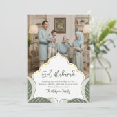 Modern Islamic Geometric Eid Mubarak Photo Family シーズンカード (スタンド正面)