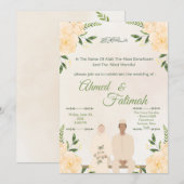Modern Islamic Wedding Invitation | Nikah Ceremony 招待状 (正面/裏面)