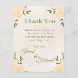 Modern Islamic Wedding Thank You Card  ポストカード
