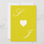 Modern Island Citrus Ivory Floral Monogram Wedding 招待状 (裏面)