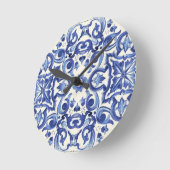 Modern Italian Blue  La Dolce vita  ラウンド壁時計 (傾斜)