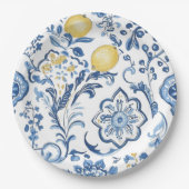 Modern Italian Blue La Dolce vita Paper  ペーパープレート (正面)