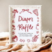 Modern Italian Ciao Baby Baby Shower Diaper Raffle ポスター