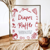 Modern Italian Ciao Baby Baby Shower Diaper Raffle ポスター