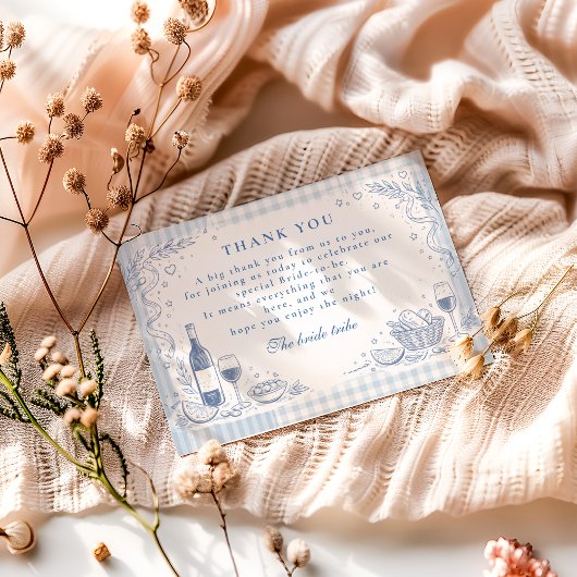 Modern Italian Ciao Miss Bridal Shower サンキューカード