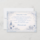 Modern Italian Ciao Miss Bridal Shower サンキューカード (正面)