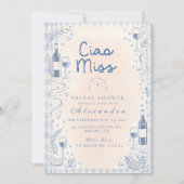 Modern Italian Ciao Miss Bridal Shower 招待状 (正面)