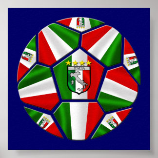 Modern Italian Soccer ball panels artwork sports ポスター