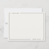 Modern Ivory Black Border Stationery Note Card 招待状 (正面)