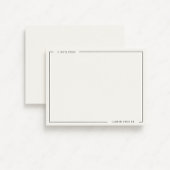Modern Ivory Black Border Stationery Note Card 招待状