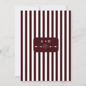 Modern Ivory Deep Burgundy Monogram Wedding 招待状 (裏面)