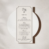 Modern Ivory Double Frame Elegant Wedding Menu 招待状
