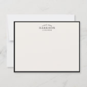 Modern Ivory Elegant Black Border Note Card 招待状 (正面)