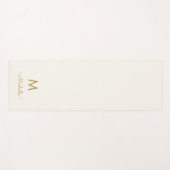 Modern Ivory Gold Script Monogram ヨガマット (正面(横))