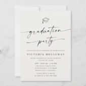 Modern Ivory Non Photo Graduation Party Invitation 招待状 (正面)