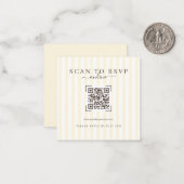 Modern Ivory QR Code Wedding Online RSVP ノートカード (正面/裏面インサイチュ)