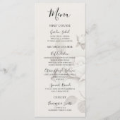 Modern Ivory Rose Wedding Flat Menu メニュー (正面)