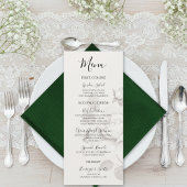 Modern Ivory Rose Wedding Flat Menu メニュー
