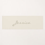 Modern Ivory Simple Minimalist Name ヨガマット (正面(横))