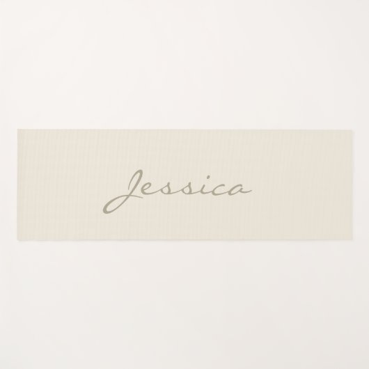 Modern Ivory Simple Minimalist Name ヨガマット (正面(横))