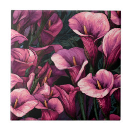 Modern Japanese Calle Lilies  Tiles   タイル