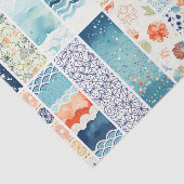 Modern Japanese Indigo Pattern Collage Sampler 薄葉紙 (詳細)