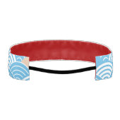 Modern Japanese Seigaiha Waves & Rising Sun アスレチックヘッドバンド (裏面)