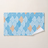 Modern Japanese Seigaiha Waves & Rising Sun  バスタオルセット (ハンドタオル)