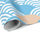 Modern Japanese Seigaiha Waves & Rising Sun ラッピングペーパー (ロールコーナー)