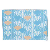 Modern Japanese Seigaiha Waves & Rising Sun 枕カバー (正面左)