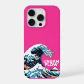 Modern Japanese Wave Art iPhone Case - Pink Aesthe iPhoneケース (裏面)