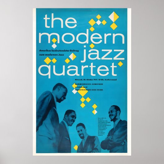 Modern Jazz Quartet jazz poster - Hanover, Germany ポスター (正面)