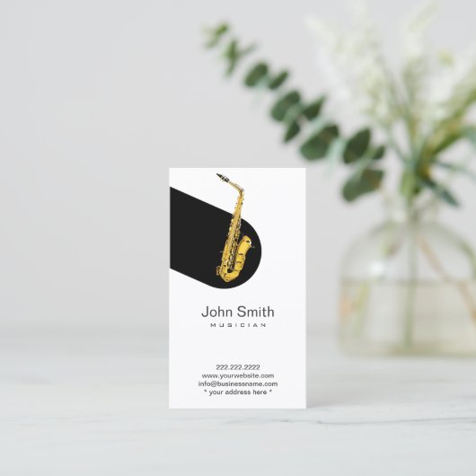 Modern Jazz Saxophone Musician Profile Card 名刺 (スタンド正面)