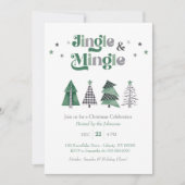 Modern Jingle and Mingle Holiday Christmas Party 招待状 (正面)
